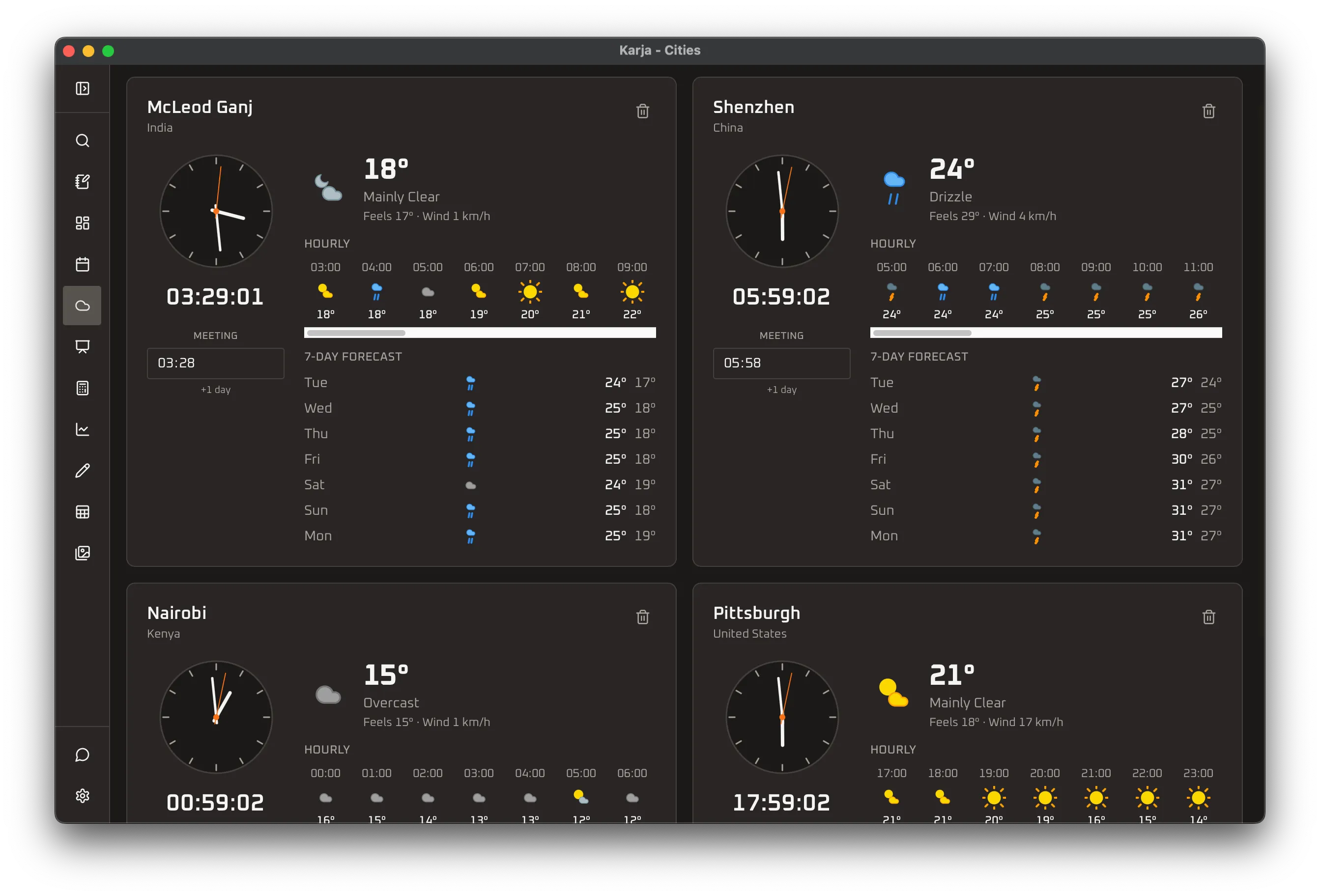 Places — dark theme