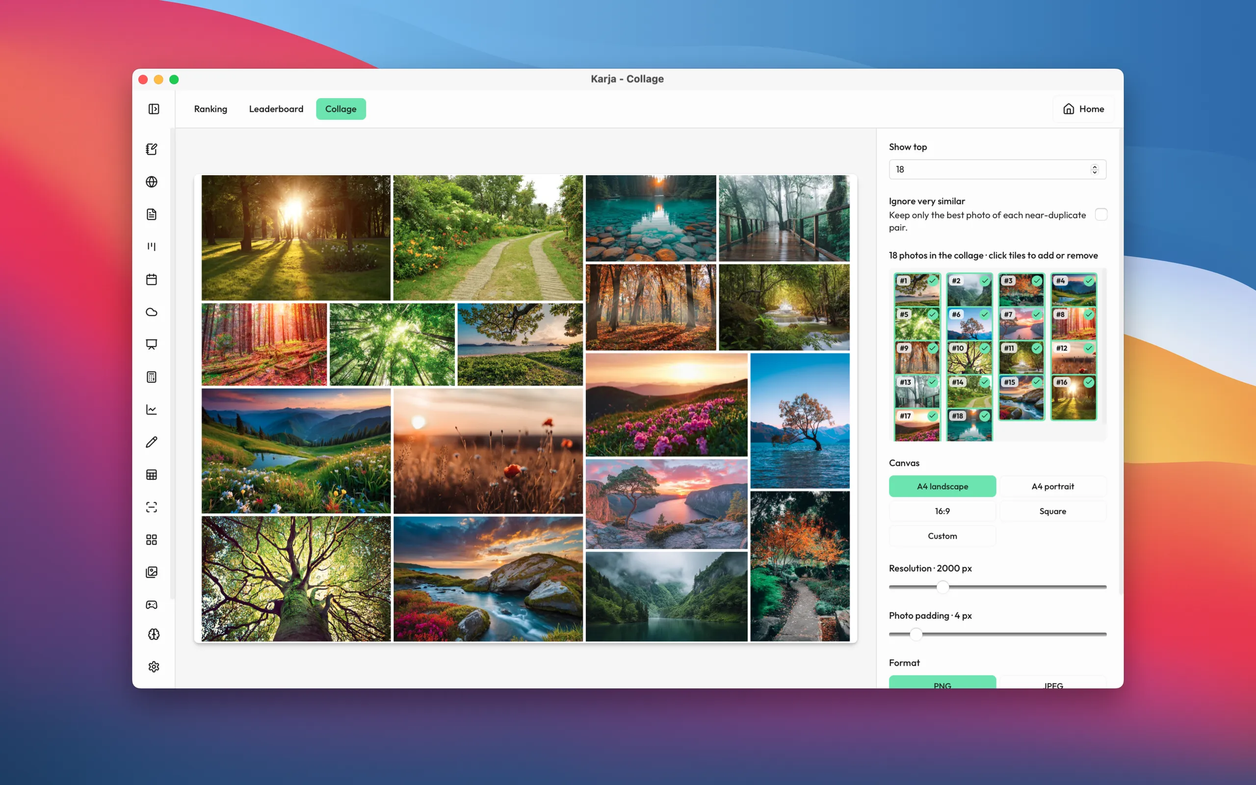 Collage - light theme