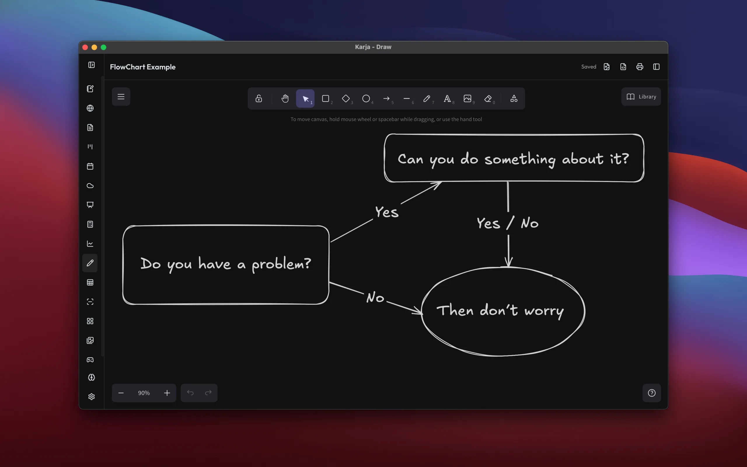 Draw - dark theme