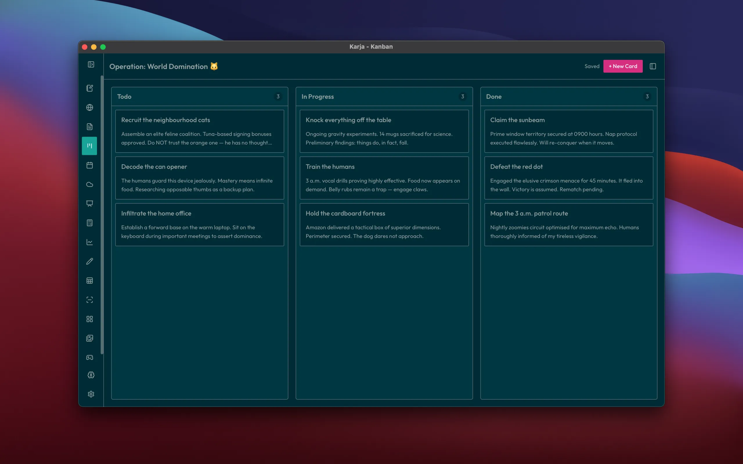 Kanban - dark theme