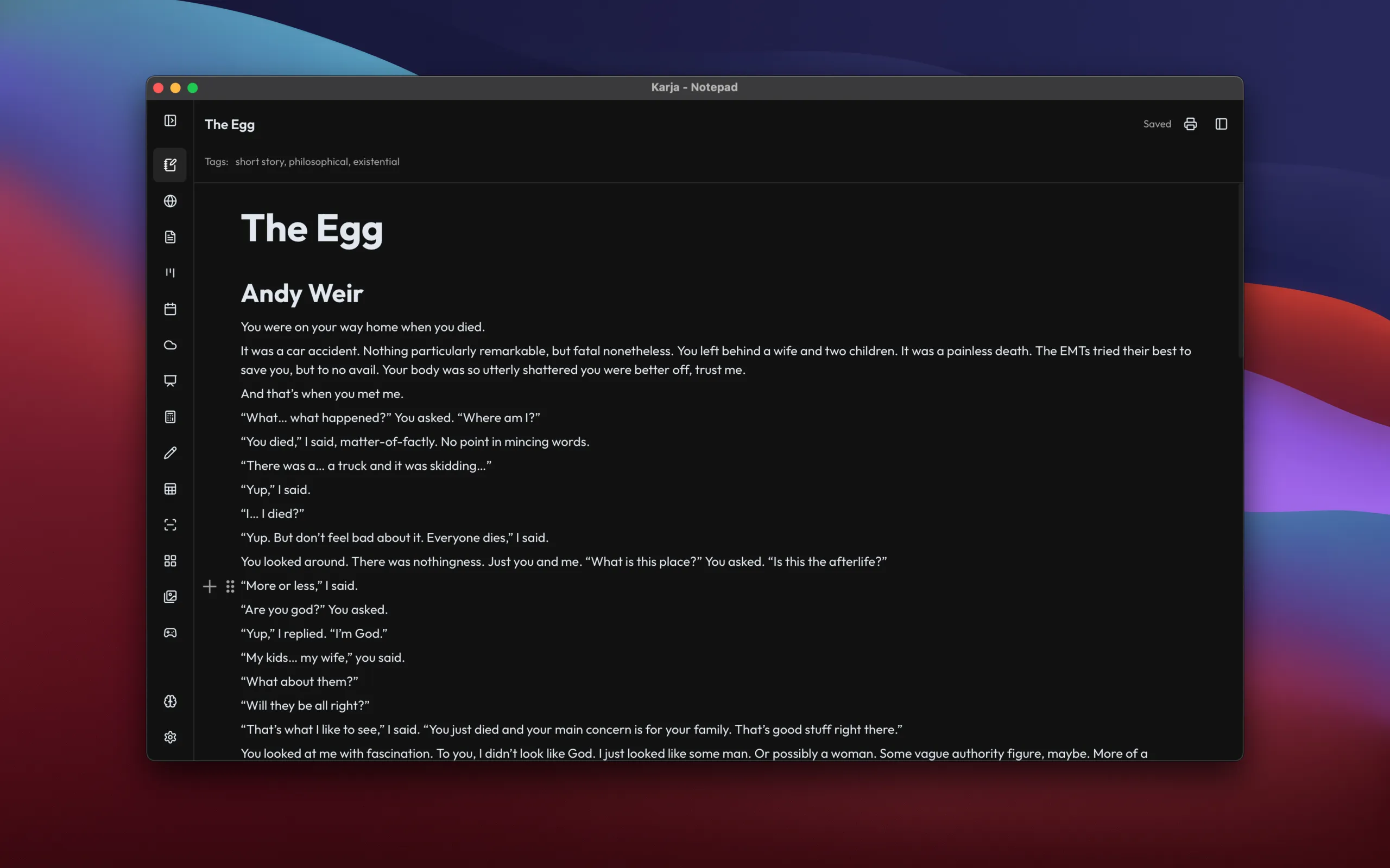 Notepad - dark theme