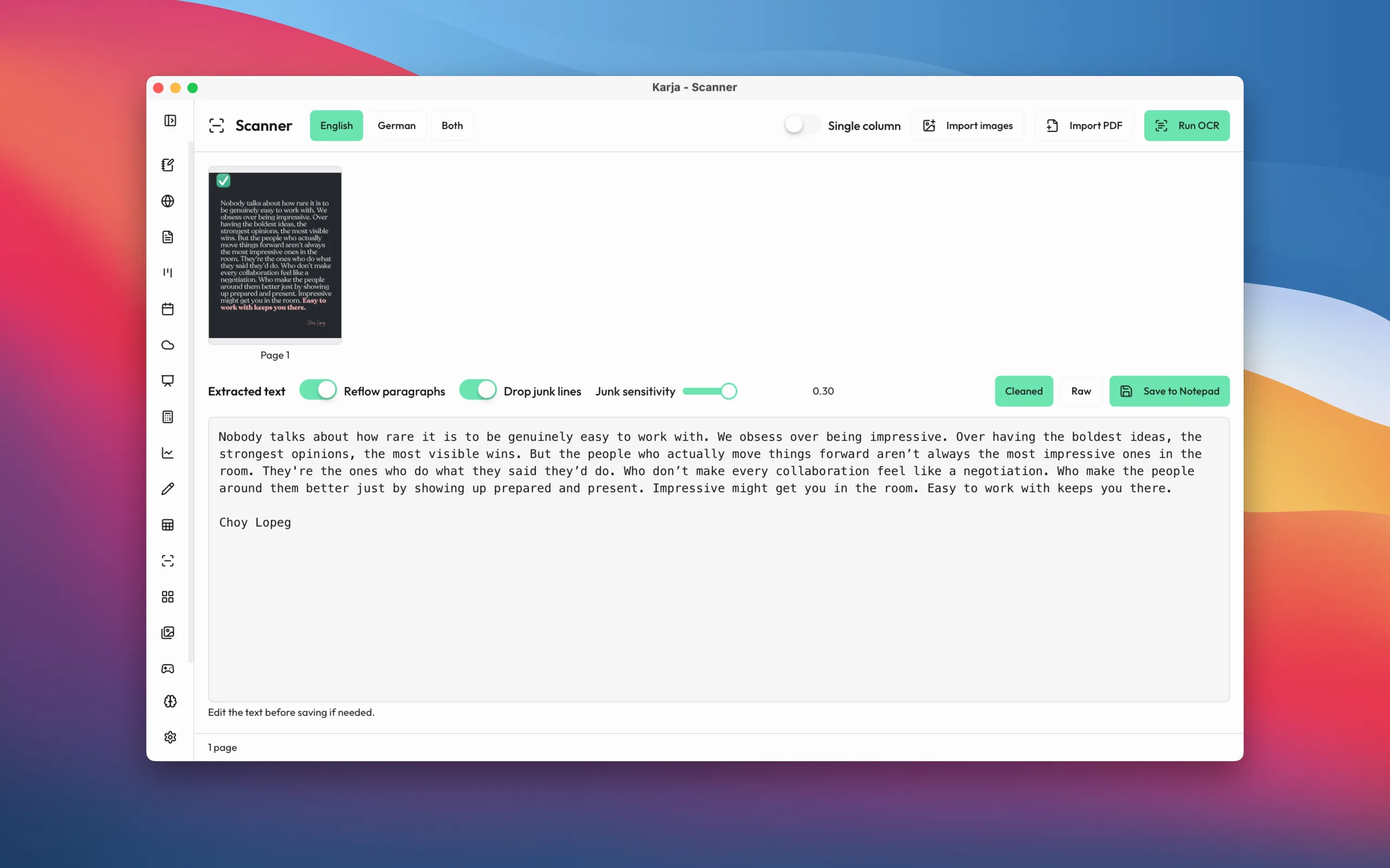 Scanner - light theme