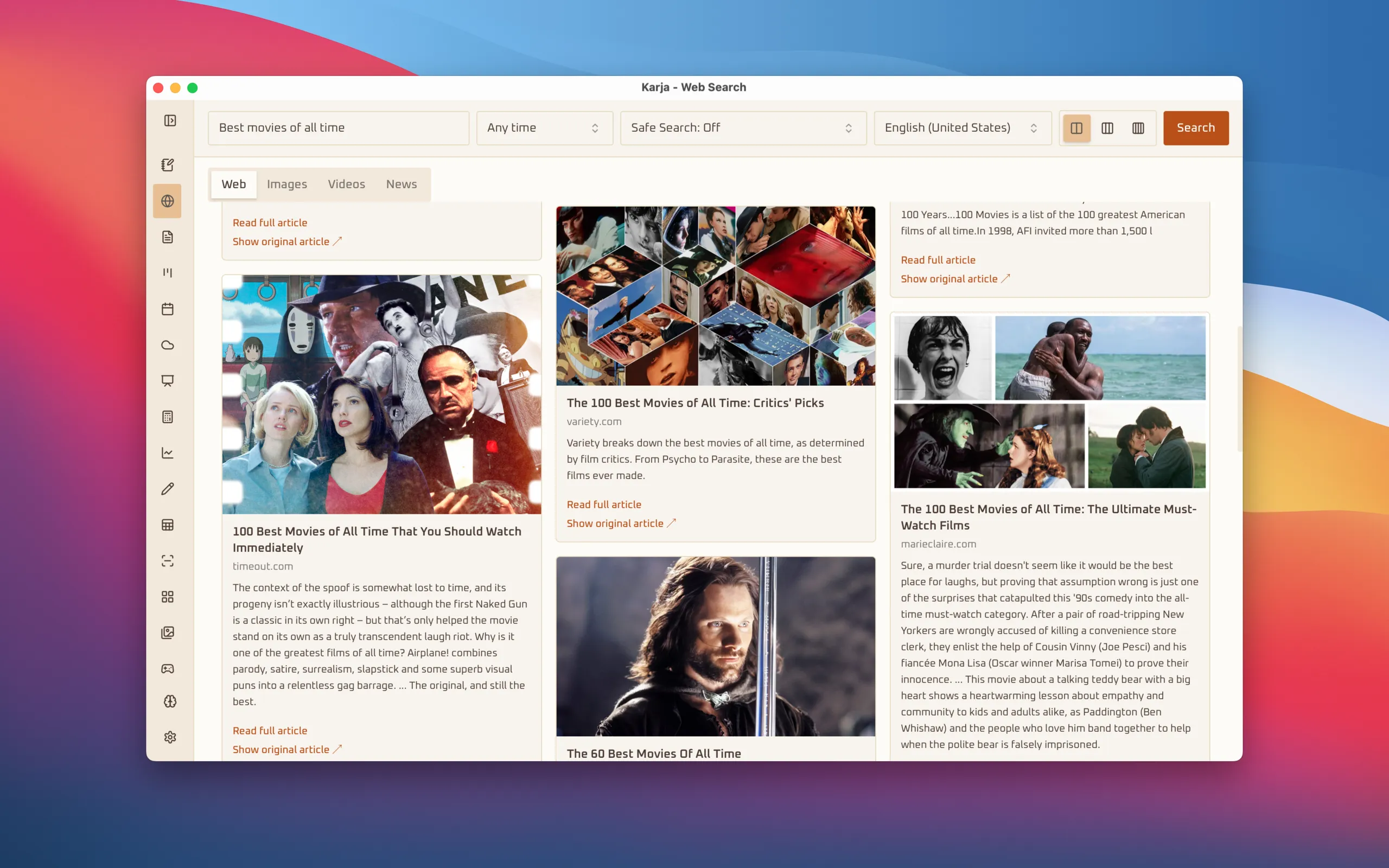 Web Search - light theme