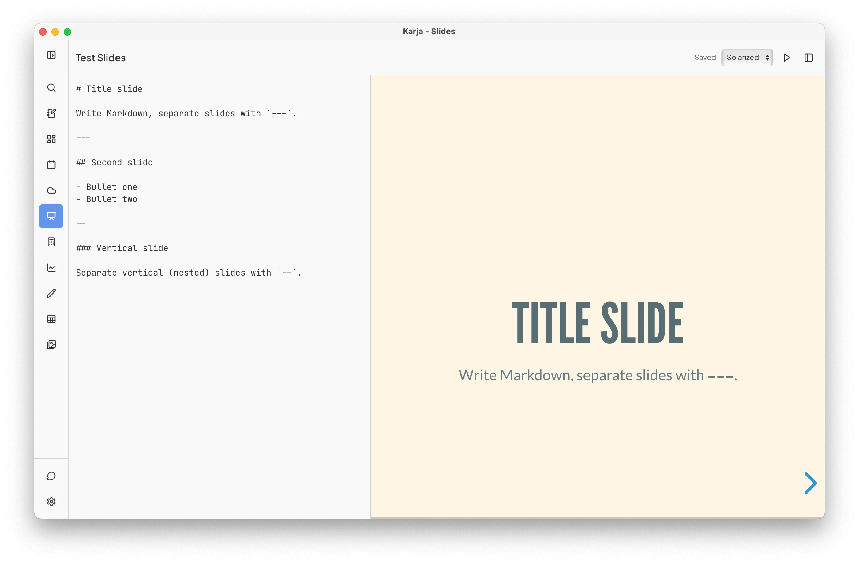Slides — light theme